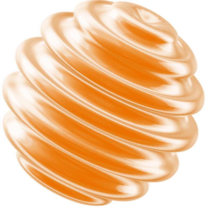Glossy orange sculptural form